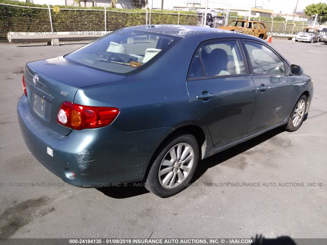 1NXBU40E09Z049913 - 2009 TOYOTA COROLLA S/LE/XLE GREEN photo 4