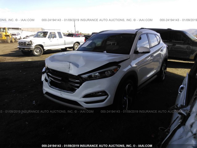 KM8J33ALXJU800428 - 2018 HYUNDAI TUCSON LIMITED/SPORT AND ECO/SE WHITE photo 2