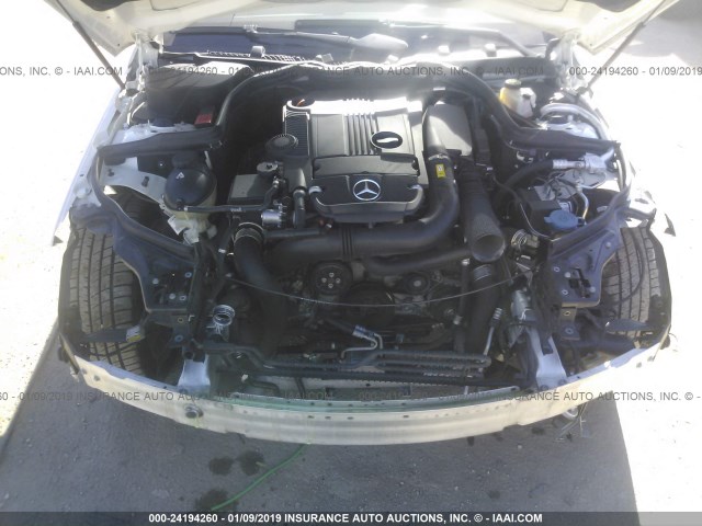 WDDGJ4HB4CF800896 - 2012 MERCEDES-BENZ C 250 WHITE photo 10