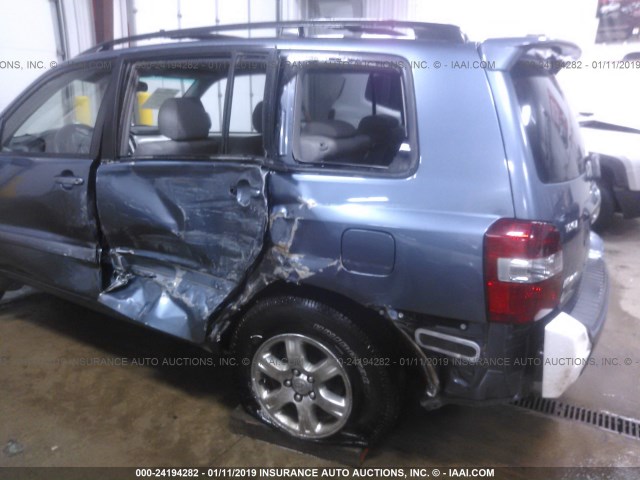 JTEEP21A460149228 - 2006 TOYOTA HIGHLANDER LIMITED BLUE photo 6