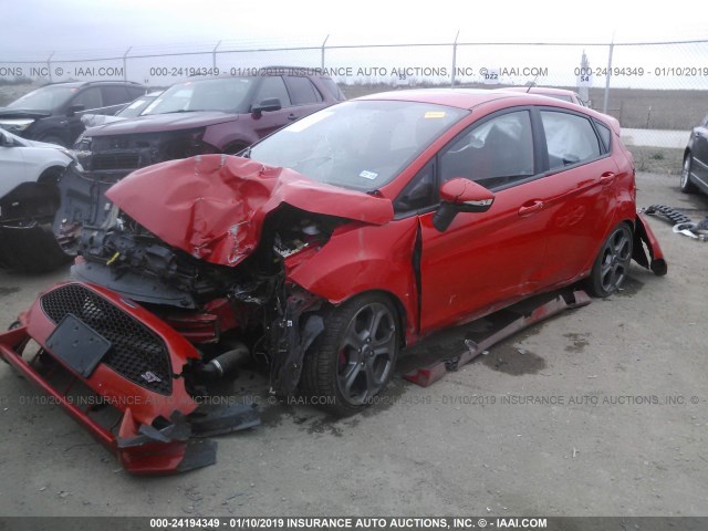 3FADP4GX0EM160137 - 2014 FORD FIESTA ST RED photo 2