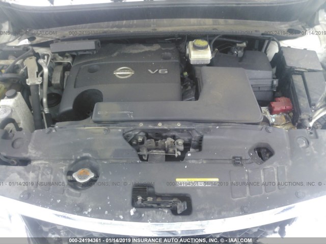 5N1AR2MM3DC677773 - 2013 NISSAN PATHFINDER S/SV/SL/PLATINUM WHITE photo 10