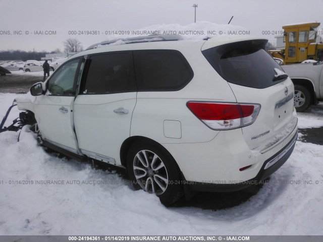 5N1AR2MM3DC677773 - 2013 NISSAN PATHFINDER S/SV/SL/PLATINUM WHITE photo 3