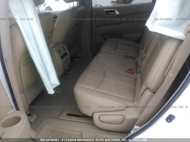 5N1AR2MM3DC677773 - 2013 NISSAN PATHFINDER S/SV/SL/PLATINUM WHITE photo 8