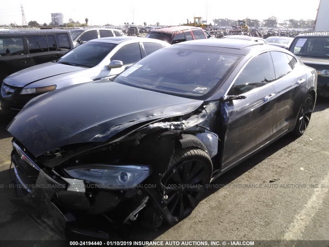 5YJSA1E24GF129909 - 2016 TESLA MODEL S BLACK photo 2