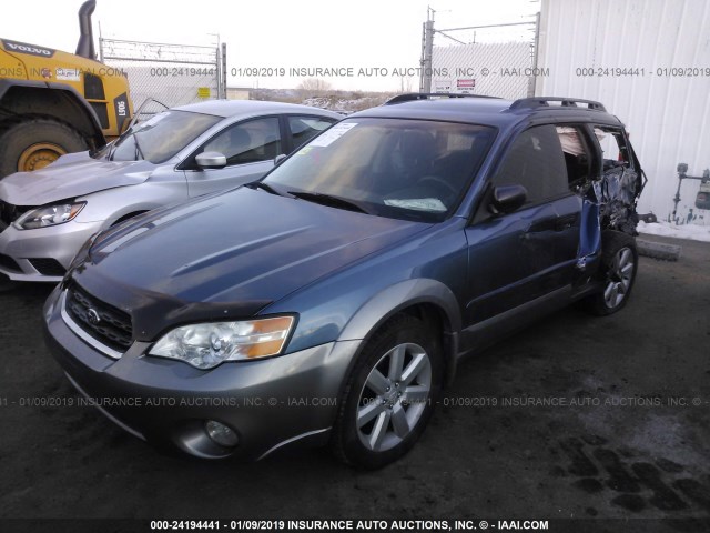 4S4BP61C867353291 - 2006 SUBARU LEGACY OUTBACK 2.5I BLUE photo 2