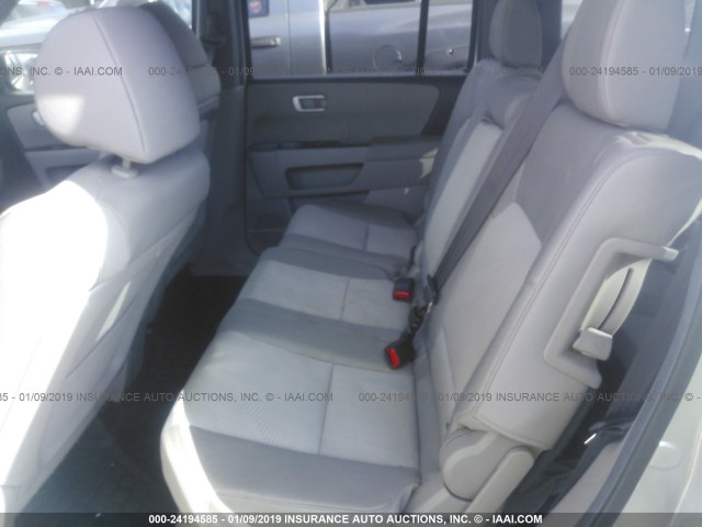 5FNYF4H27CB012859 - 2012 HONDA PILOT LX SILVER photo 8