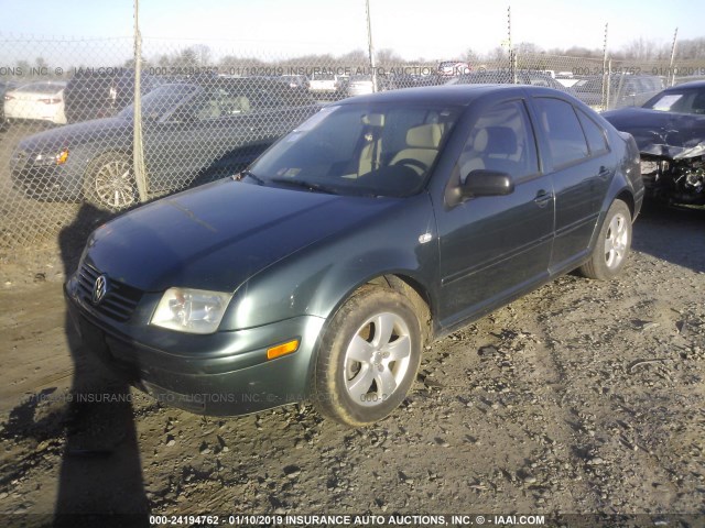 3VWSE69M63M054730 - 2003 VOLKSWAGEN JETTA GLS GREEN photo 2