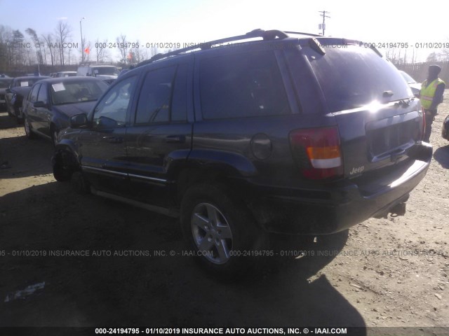 1J8GW68J94C299014 - 2004 JEEP GRAND CHEROKEE OVERLAND BLUE photo 3