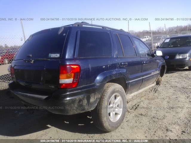 1J8GW68J94C299014 - 2004 JEEP GRAND CHEROKEE OVERLAND BLUE photo 4