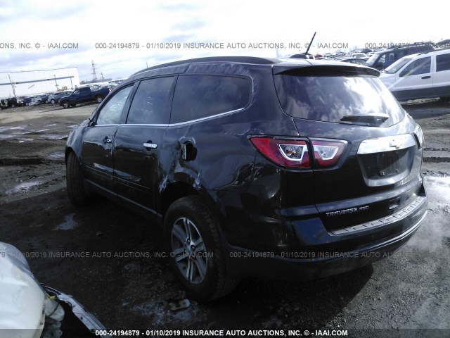 1GNKVGKD8HJ264289 - 2017 CHEVROLET TRAVERSE LT BLACK photo 3