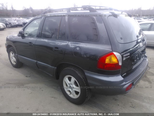 KM8SC73D73U554698 - 2003 HYUNDAI SANTA FE GLS/LX BLACK photo 3