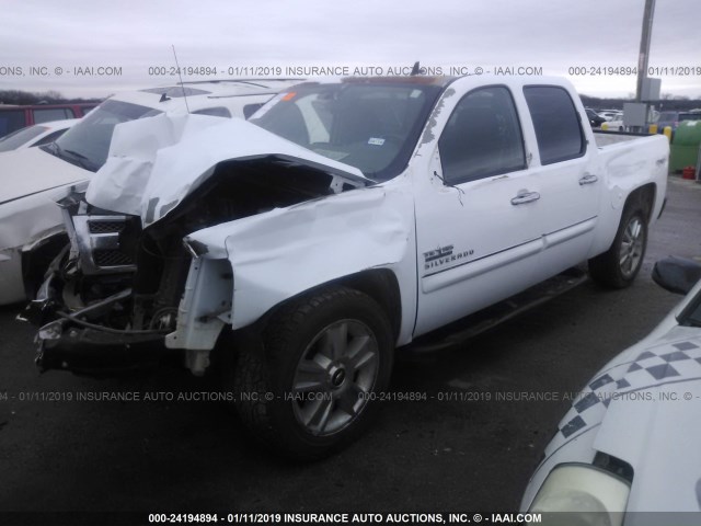 3GCPKSE79DG167209 - 2013 CHEVROLET SILVERADO K1500 LT WHITE photo 2