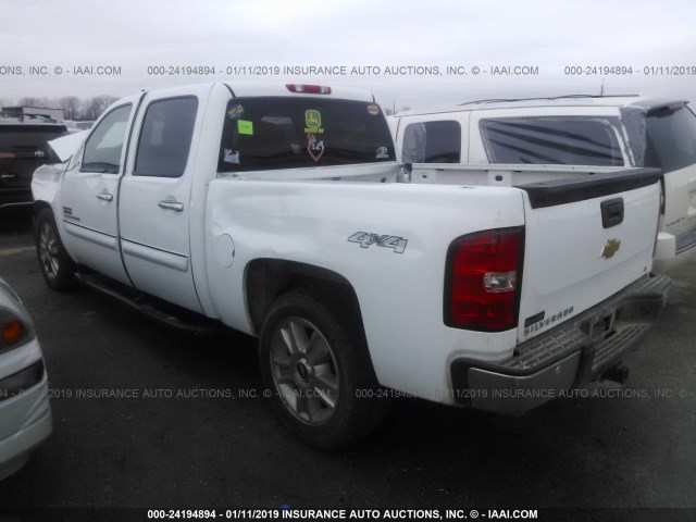 3GCPKSE79DG167209 - 2013 CHEVROLET SILVERADO K1500 LT WHITE photo 3