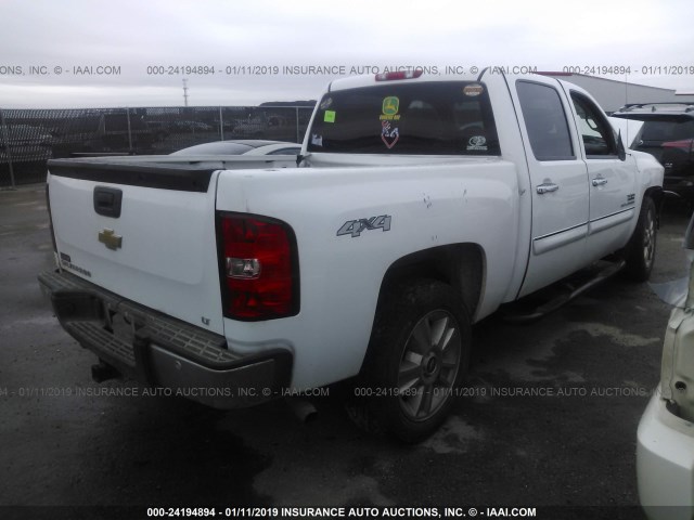 3GCPKSE79DG167209 - 2013 CHEVROLET SILVERADO K1500 LT WHITE photo 4