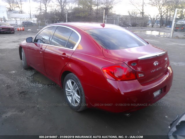 JN1CV6AR3DM352196 - 2013 INFINITI G37 RED photo 3