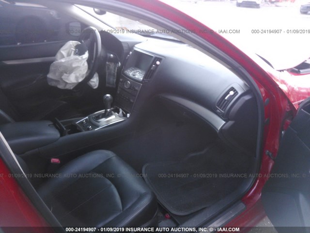 JN1CV6AR3DM352196 - 2013 INFINITI G37 RED photo 5