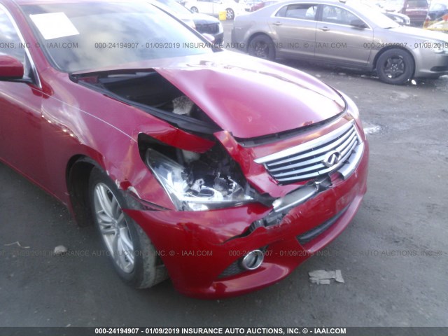 JN1CV6AR3DM352196 - 2013 INFINITI G37 RED photo 6