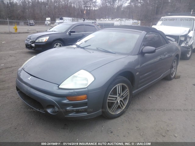 4A3AE75H13E124828 - 2003 MITSUBISHI ECLIPSE SPYDER GTS GRAY photo 2