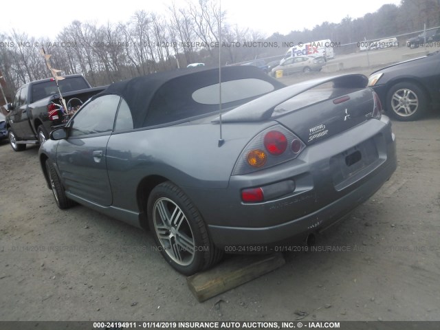 4A3AE75H13E124828 - 2003 MITSUBISHI ECLIPSE SPYDER GTS GRAY photo 3