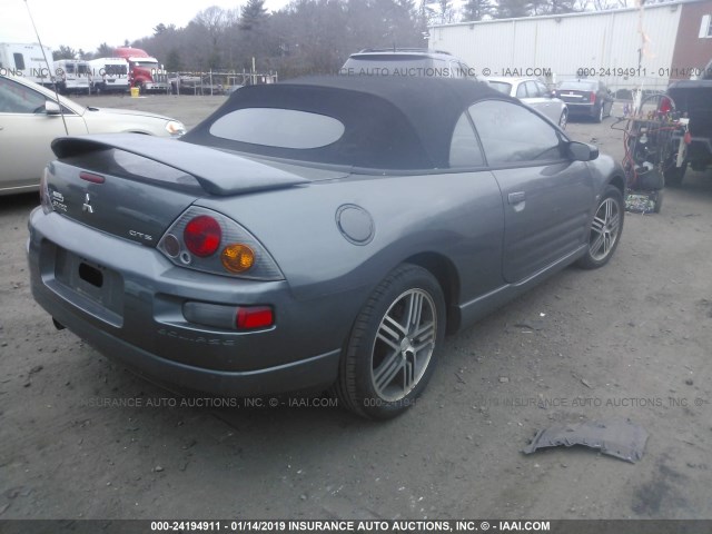 4A3AE75H13E124828 - 2003 MITSUBISHI ECLIPSE SPYDER GTS GRAY photo 4