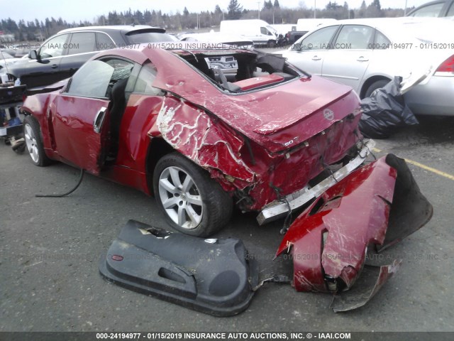 JN1AZ34D73T115239 - 2003 NISSAN 350Z COUPE RED photo 3