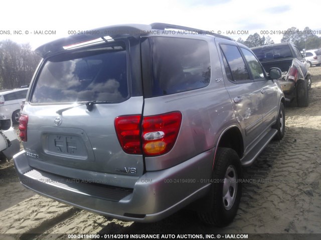 5TDZT34AX3S186828 - 2003 TOYOTA SEQUOIA SR5 SILVER photo 4