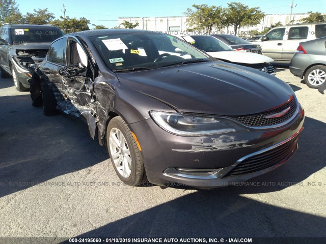 1C3CCCAB7FN667184 - 2015 CHRYSLER 200 LIMITED GRAY photo 1