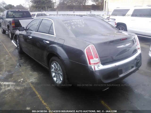 2C3CCAEG0DH620675 - 2013 CHRYSLER 300C GRAY photo 3