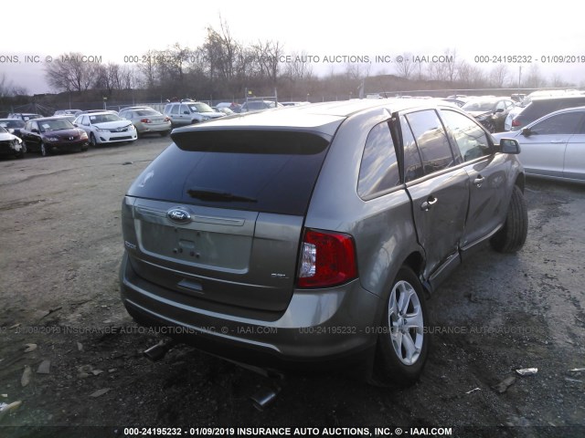 2FMDK3JC7DBE36141 - 2013 FORD EDGE SEL GRAY photo 4