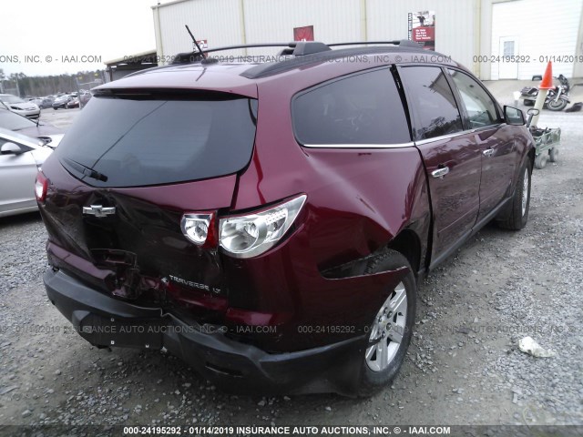 1GNLRFED3AS152238 - 2010 CHEVROLET TRAVERSE RED photo 4