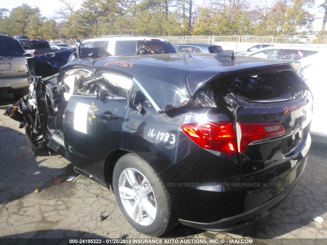 5J8TB4H30DL014502 - 2013 ACURA RDX BLACK photo 3