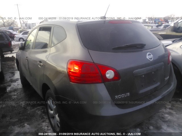 JN8AS58V48W412303 - 2008 NISSAN ROGUE S/SL Dark Brown photo 3