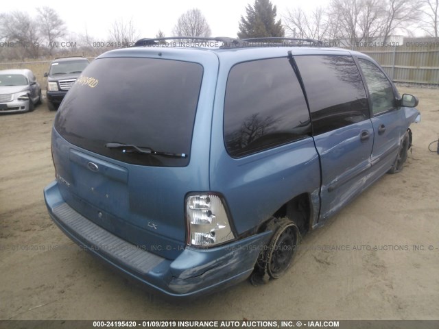 2FMZA51482BB57422 - 2002 FORD WINDSTAR LX BLUE photo 4