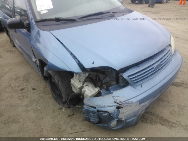 2FMZA51482BB57422 - 2002 FORD WINDSTAR LX BLUE photo 6