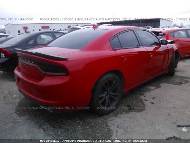 2C3CDXCT9GH196997 - 2016 DODGE CHARGER R/T RED photo 4