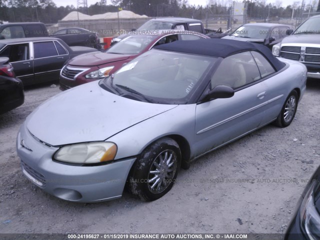 1C3EL65R62N153998 - 2002 CHRYSLER SEBRING LIMITED BLUE photo 2