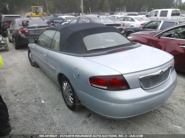 1C3EL65R62N153998 - 2002 CHRYSLER SEBRING LIMITED BLUE photo 3