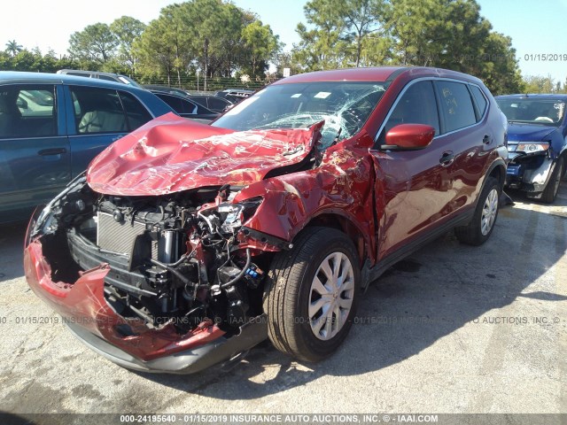 KNMAT2MT6GP623653 - 2016 NISSAN ROGUE S/SL/SV BURGUNDY photo 2