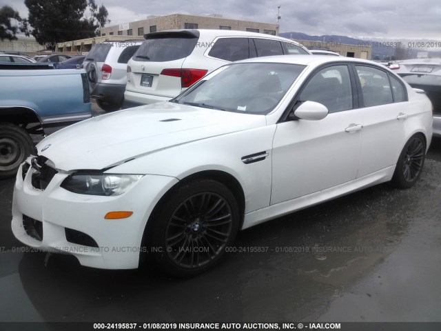 WBSVA93588E216247 - 2008 BMW M3 WHITE photo 2