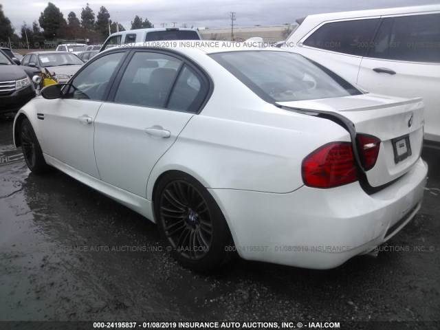 WBSVA93588E216247 - 2008 BMW M3 WHITE photo 3