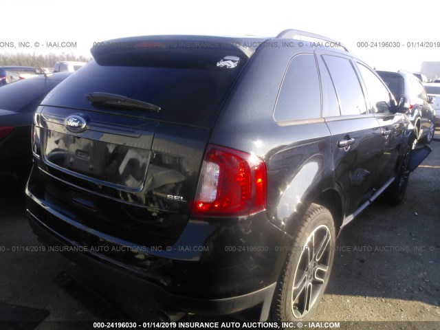 2FMDK3JC8DBC88730 - 2013 FORD EDGE SEL BLACK photo 4