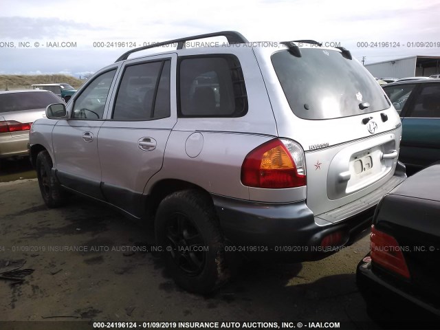 KM8SB12BX2U178335 - 2002 HYUNDAI SANTA FE GL SILVER photo 3