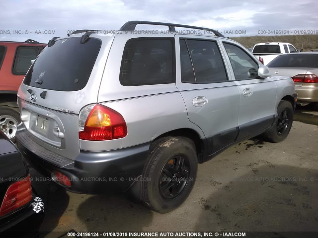 KM8SB12BX2U178335 - 2002 HYUNDAI SANTA FE GL SILVER photo 4