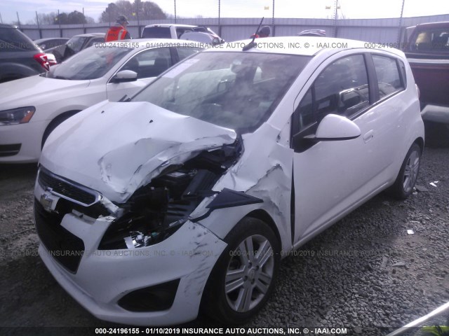 KL8CD6S92EC433706 - 2014 CHEVROLET SPARK 1LT WHITE photo 2