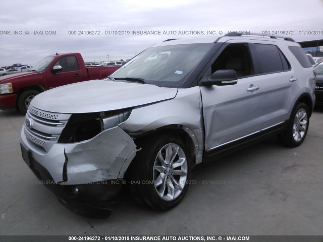 1FM5K7D83FGB10058 - 2015 FORD EXPLORER XLT SILVER photo 2