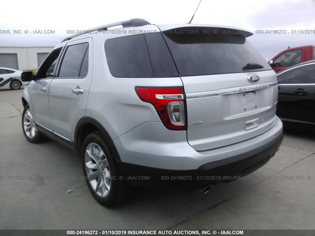 1FM5K7D83FGB10058 - 2015 FORD EXPLORER XLT SILVER photo 3