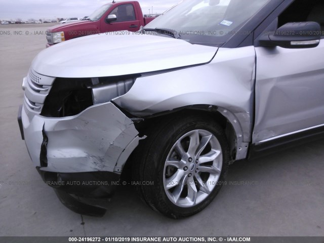 1FM5K7D83FGB10058 - 2015 FORD EXPLORER XLT SILVER photo 6