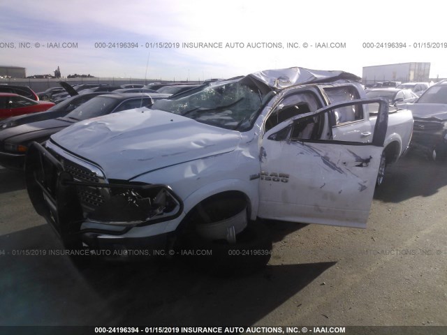 1C6RR7NT4JS120938 - 2018 RAM 1500 LARAMIE WHITE photo 2