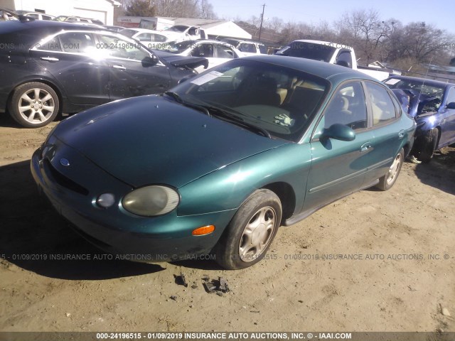 1FALP52U0VA199709 - 1997 FORD TAURUS GL GREEN photo 2